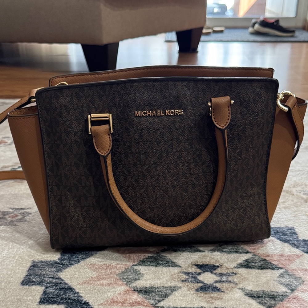 Michael Kors Elegant Brown and Tan Satchel